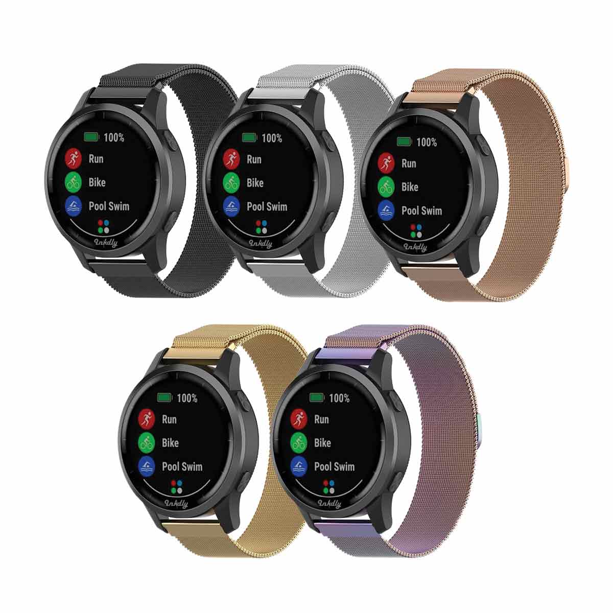 Magnetic Stainless Milanese Bands for Vivoactive Forerunner