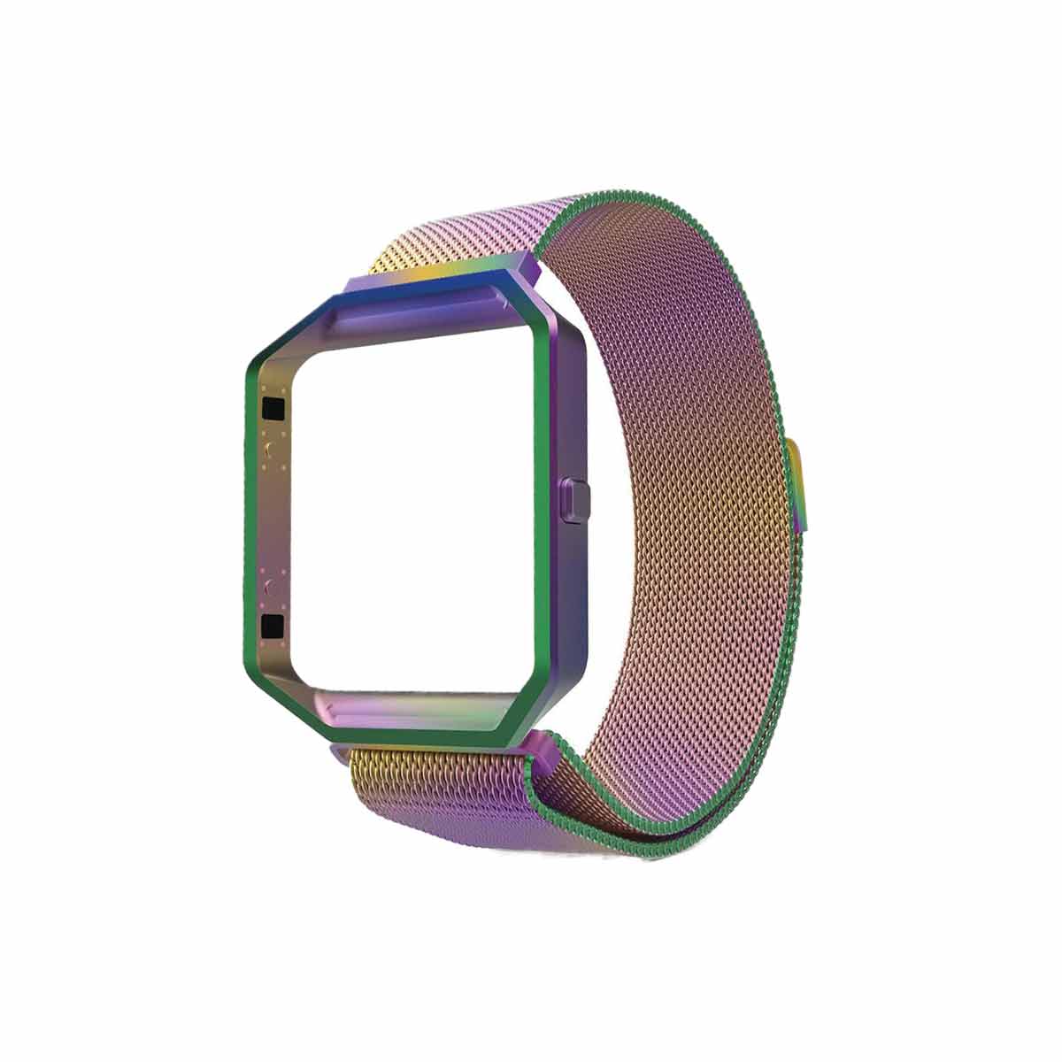 Milanese Fitbit Blaze Band Replacement Magnetic Lock With Frame Iridescent