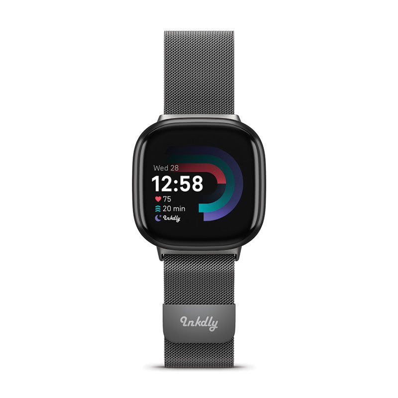 Milanese Fitbit Versa 4 & Sense 2 Band with Magnetic Lock Space Grey