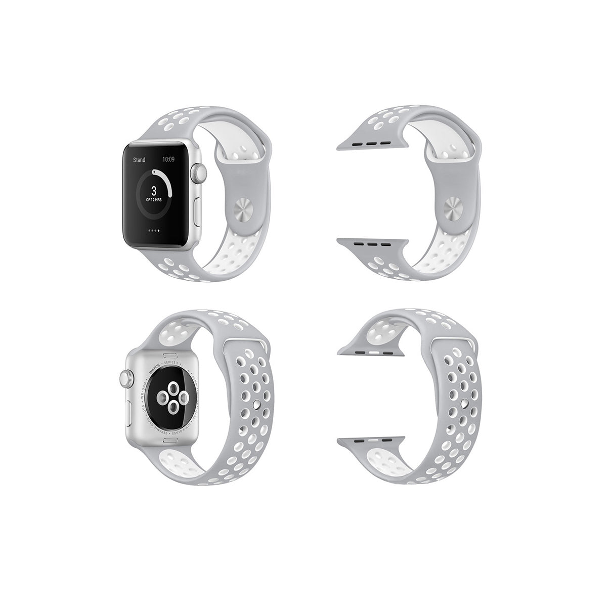 Airvent Apple Watch Bands Replacement Strap 38MM/40MM/41MM Grey + White Vents