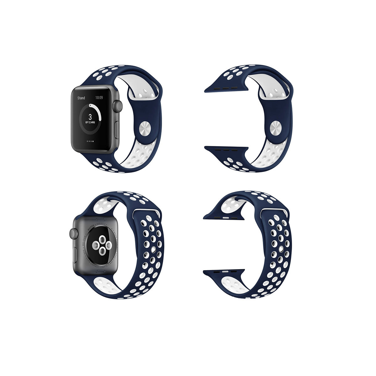 Airvent Apple Watch Bands Replacement Strap 38MM/40MM/41MM Navy + White Vents