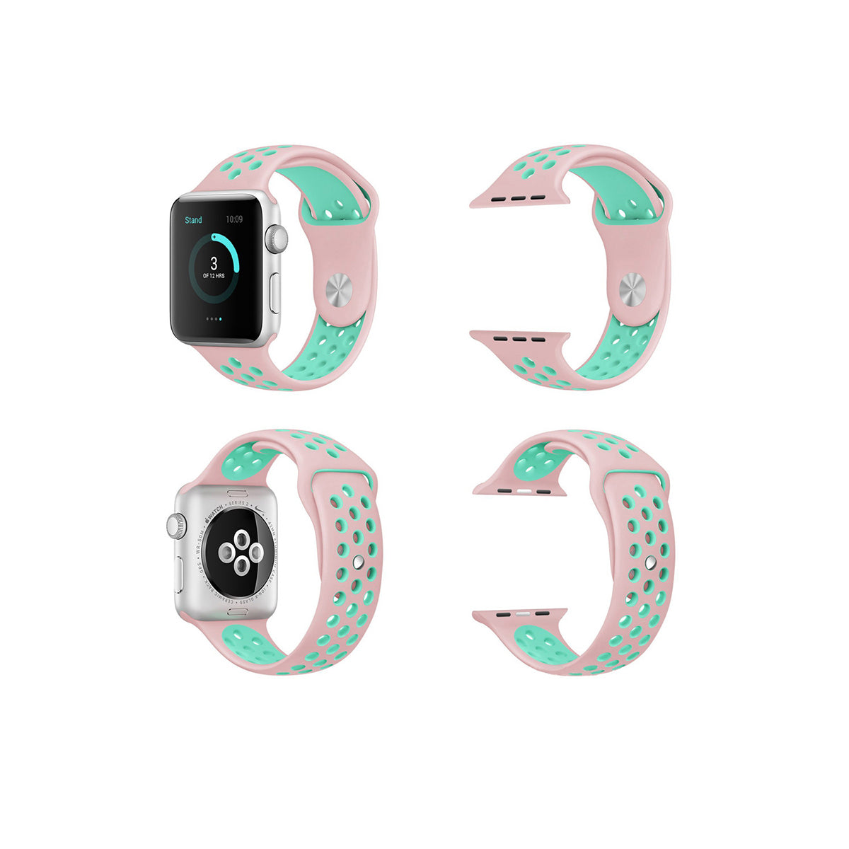 Airvent Apple Watch Bands Replacement Strap 38MM/40MM/41MM Pink + Teal vents