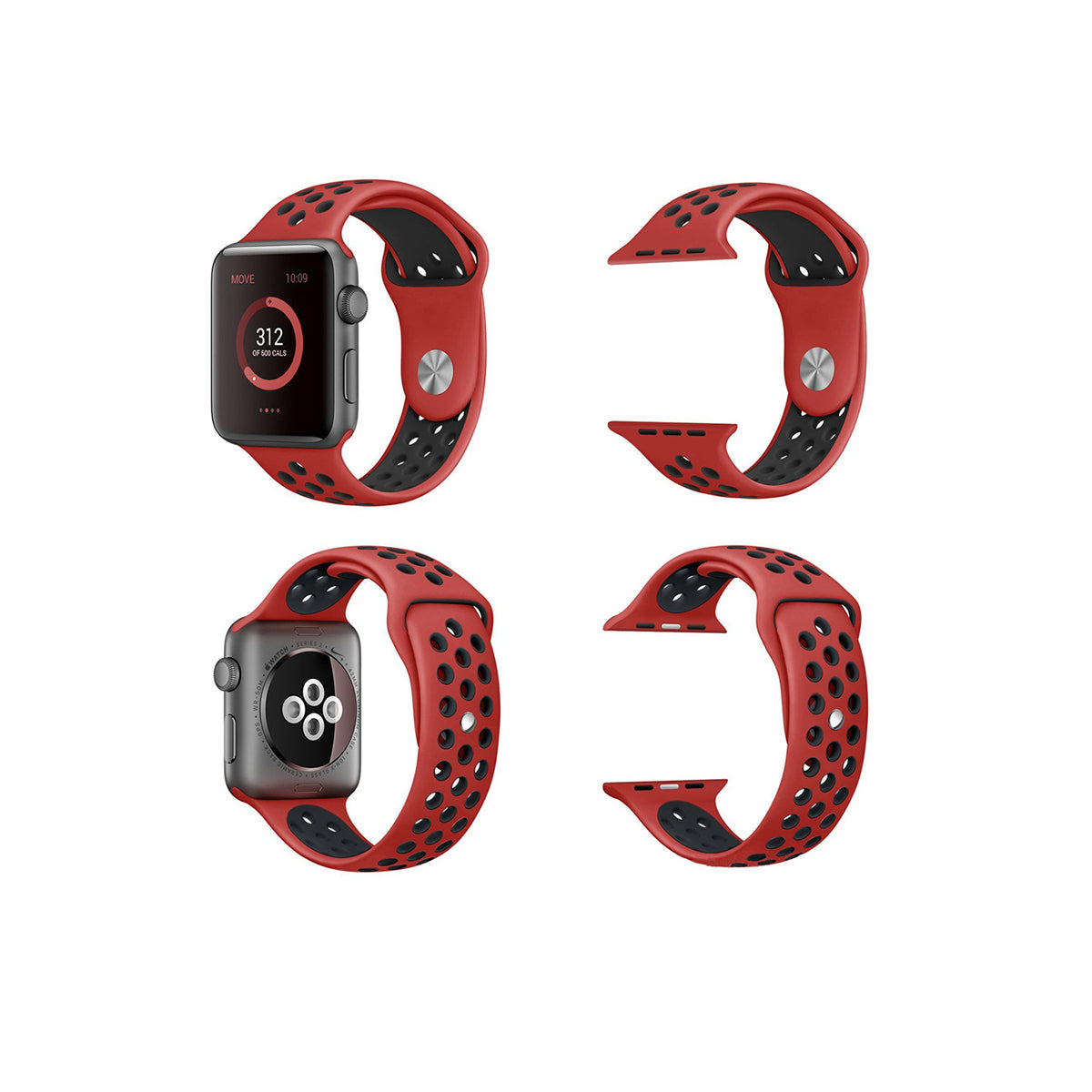 Airvent Apple Watch Bands Replacement Strap 38MM/40MM/41MM Red + Black Vents