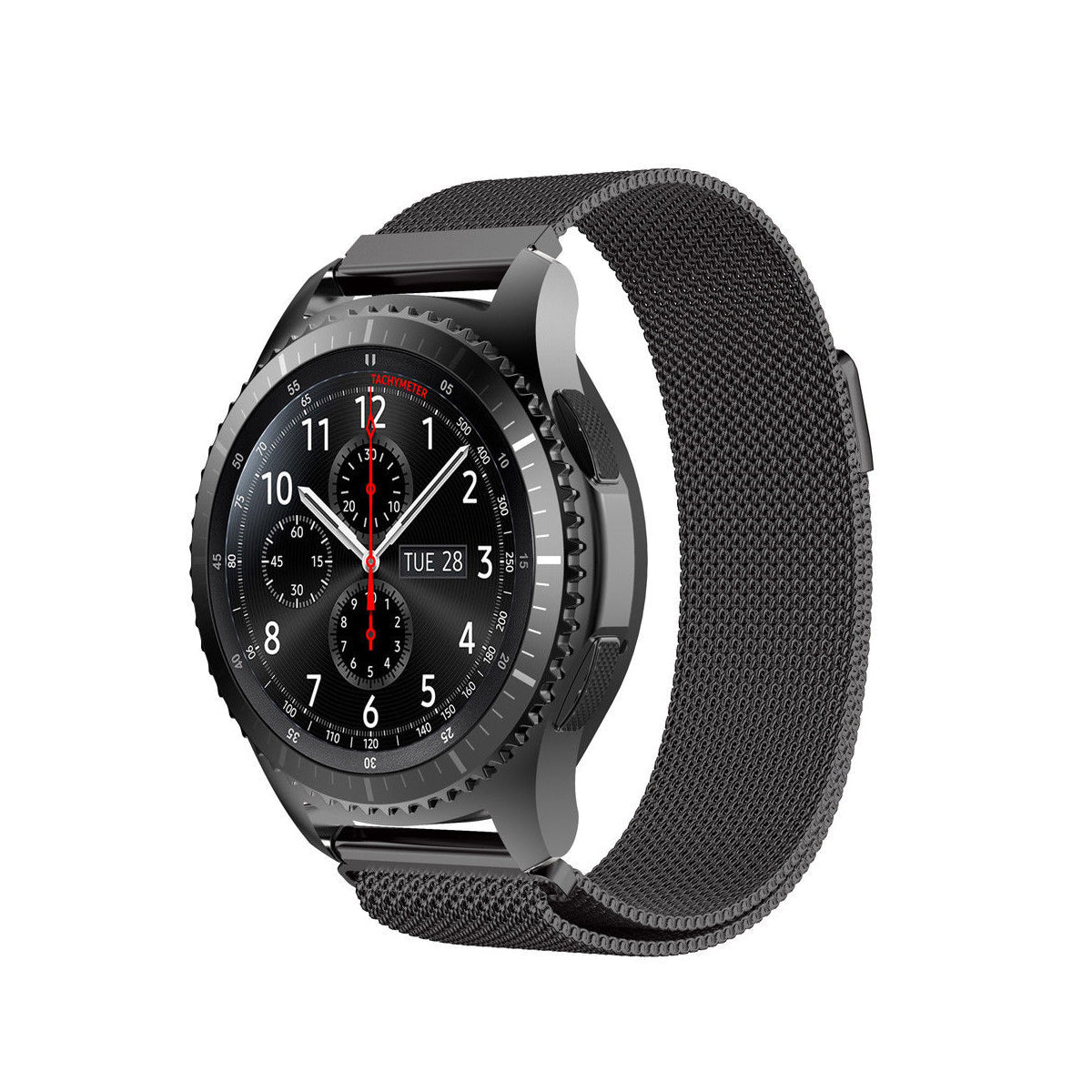 Milanese Samsung Gear S3 Band Replacement Magnetic Lock Classic & Frontier Black Night