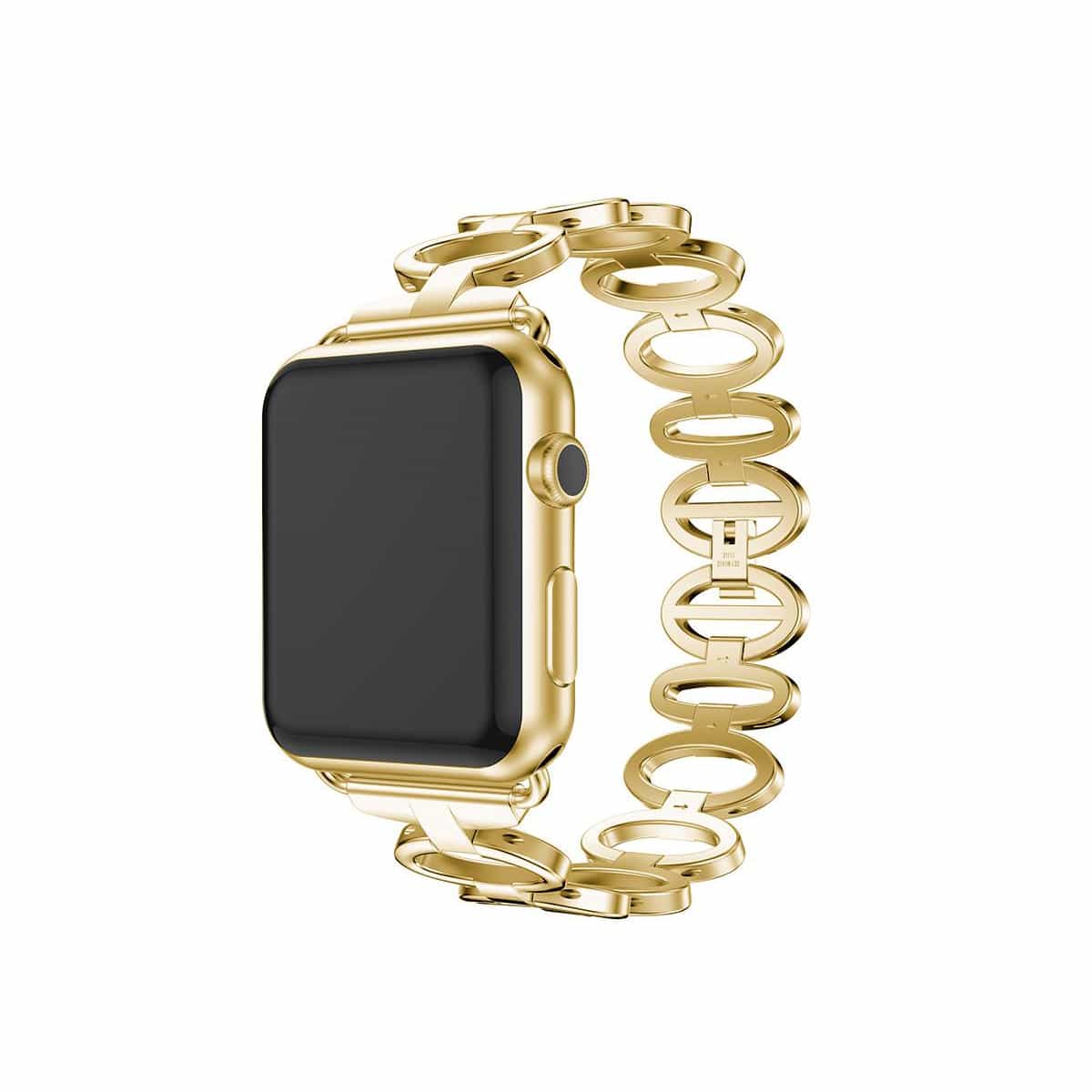 Luxe Designer Stainless Apple Watch Replacement Band 38MM/40MM/41MM Gold Honour