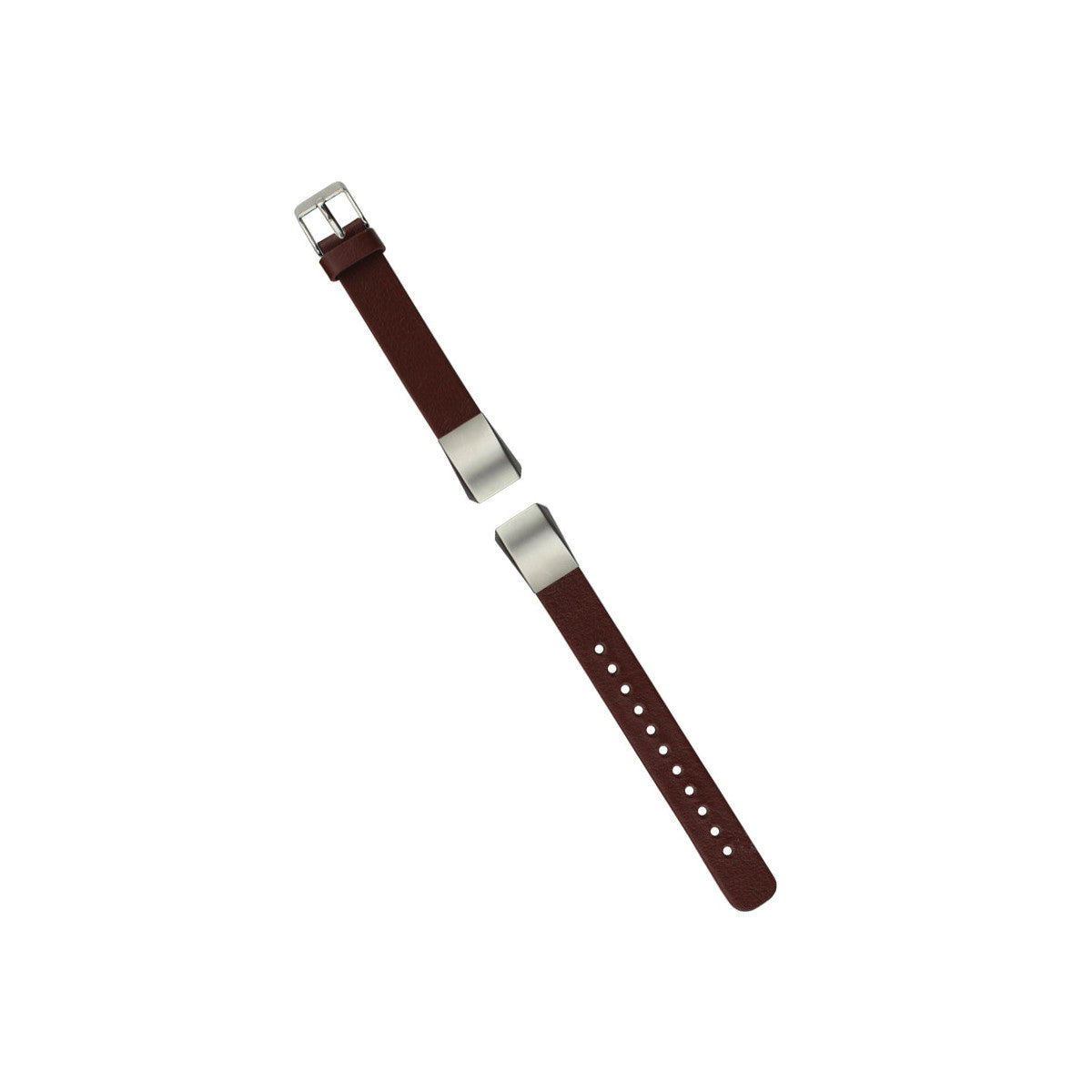 Leather Fitbit Alta & HR Bands with Stainless Buckle Brown