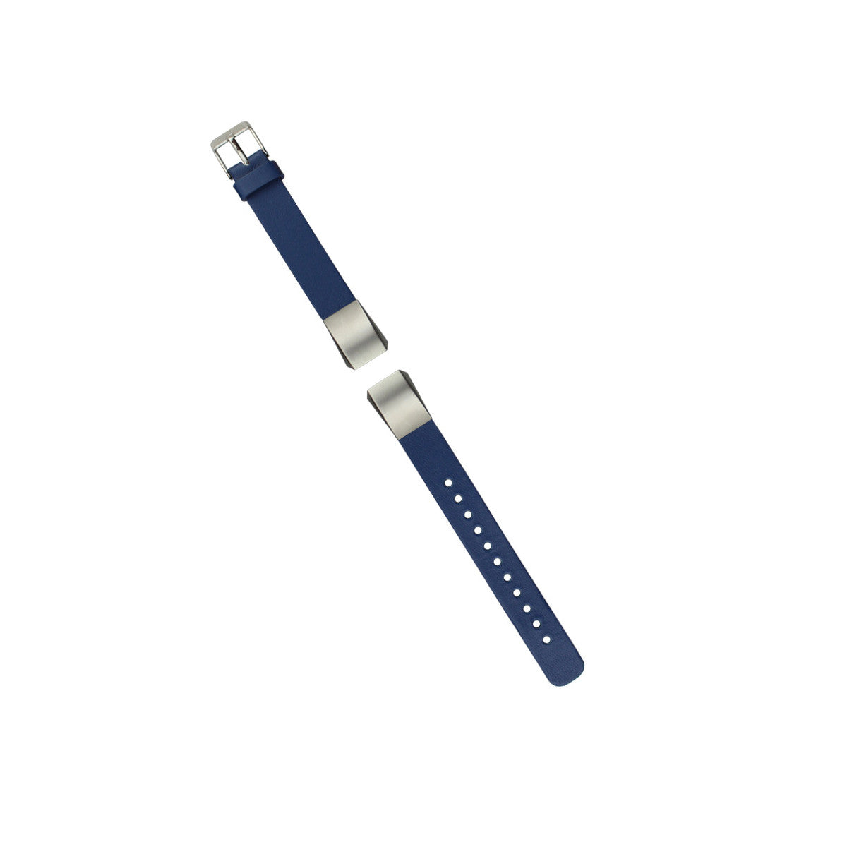 Leather Fitbit Alta & HR Bands with Stainless Buckle Navy