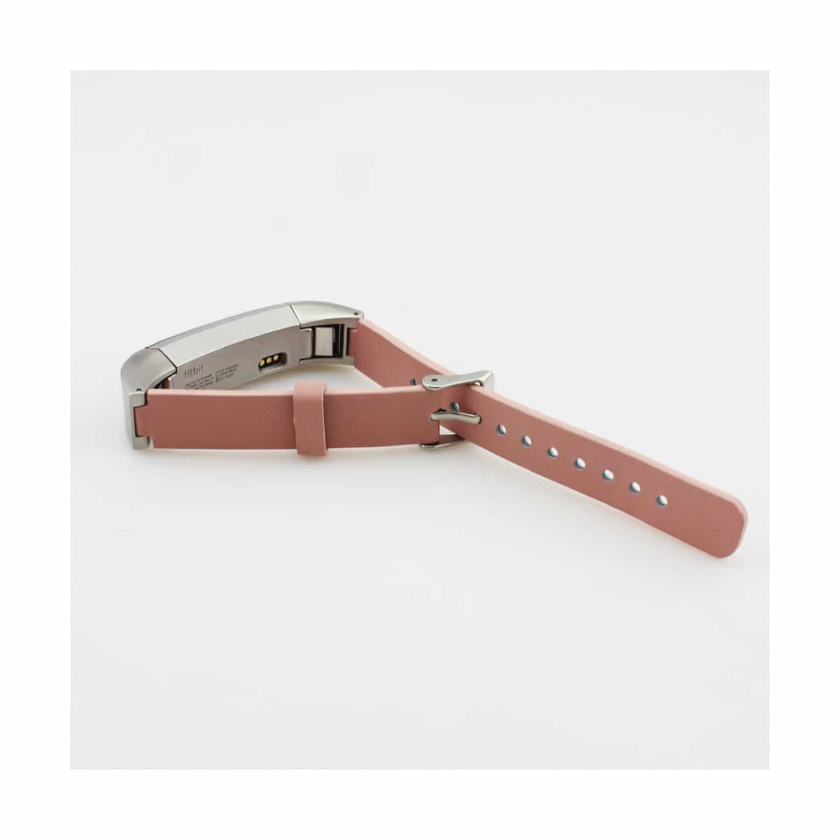 Leather Fitbit Alta & HR Bands with Stainless Buckle Pink