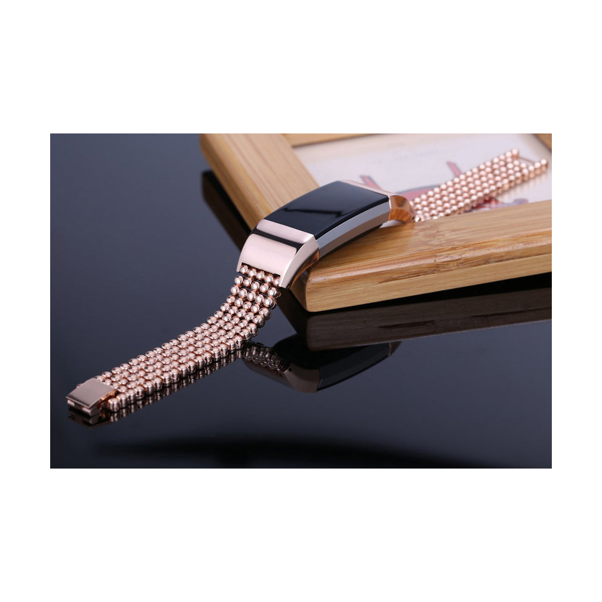 Dots Designer Stainless Fitbit Charge 2 Replacement Band Rose Gold