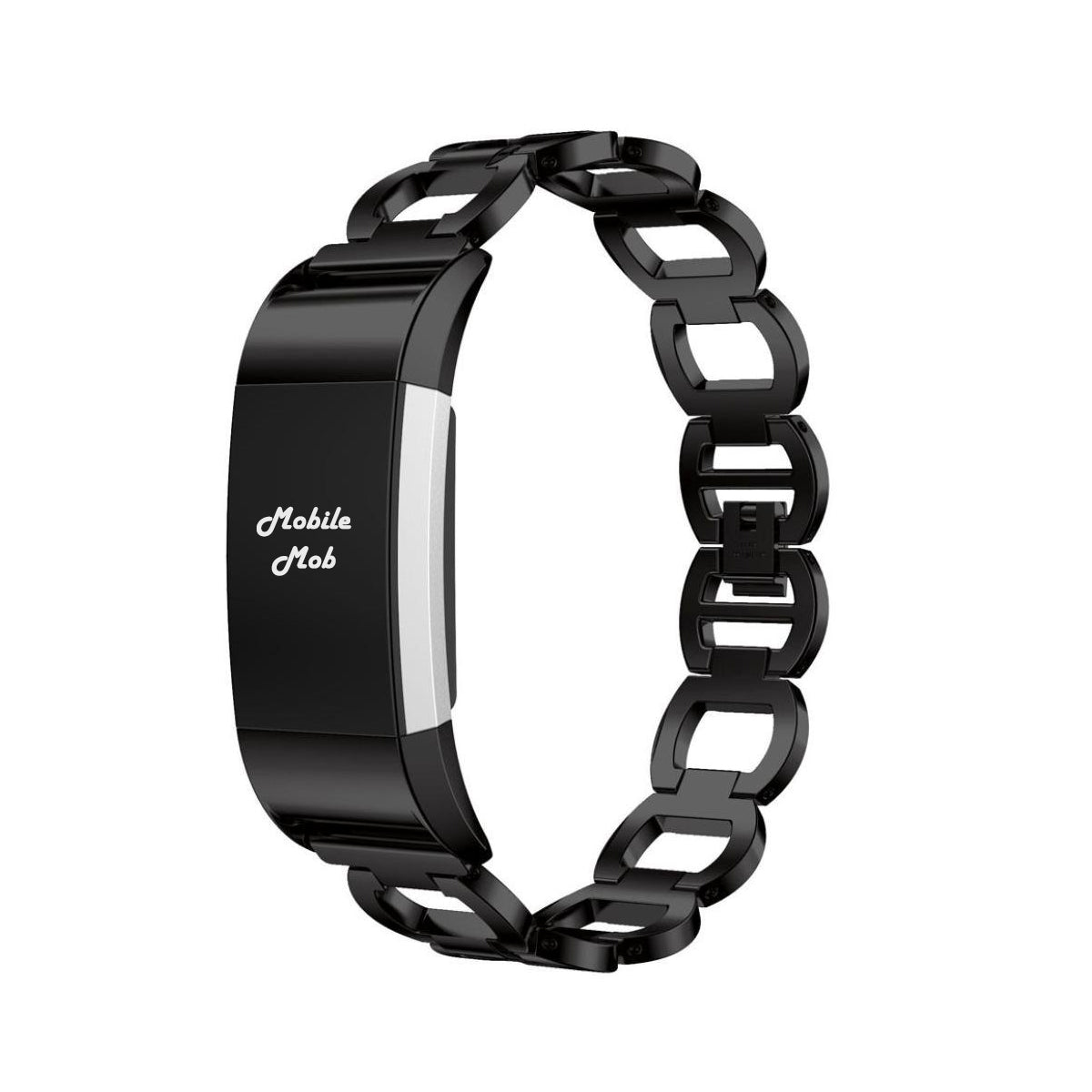 Luxe Designer Stainless Fitbit Charge 2 Replacement Band Black