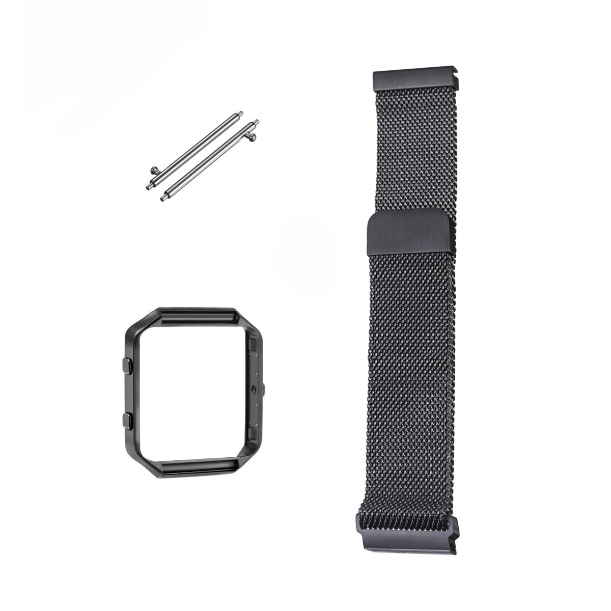 Milanese Fitbit Blaze Band Replacement Magnetic Lock With Frame Black Night
