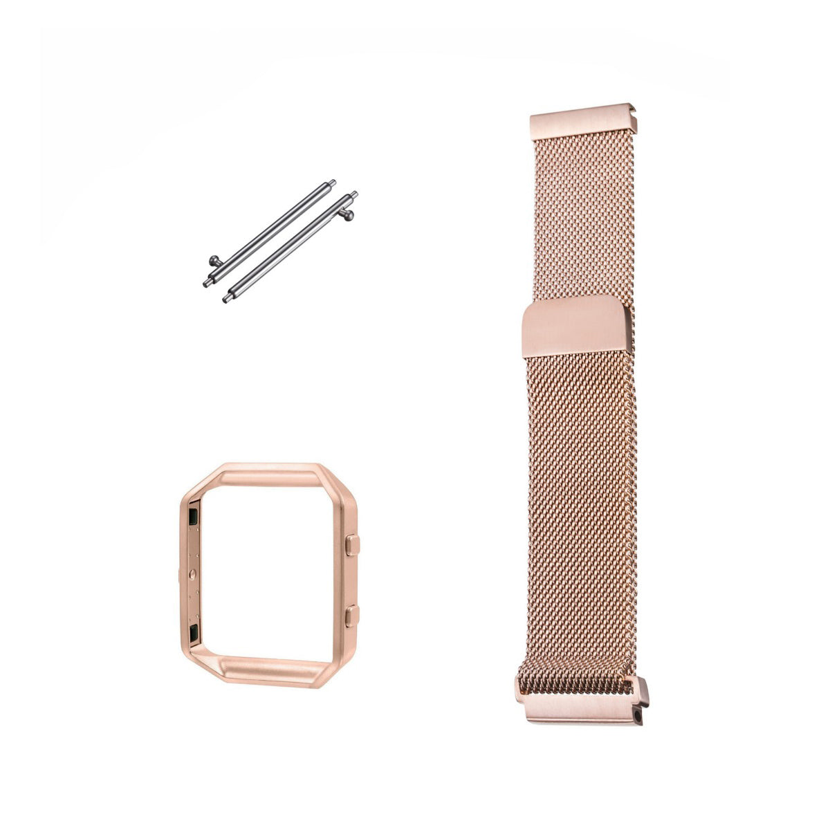 Milanese Fitbit Blaze Band Replacement Magnetic Lock With Frame Rose Gold