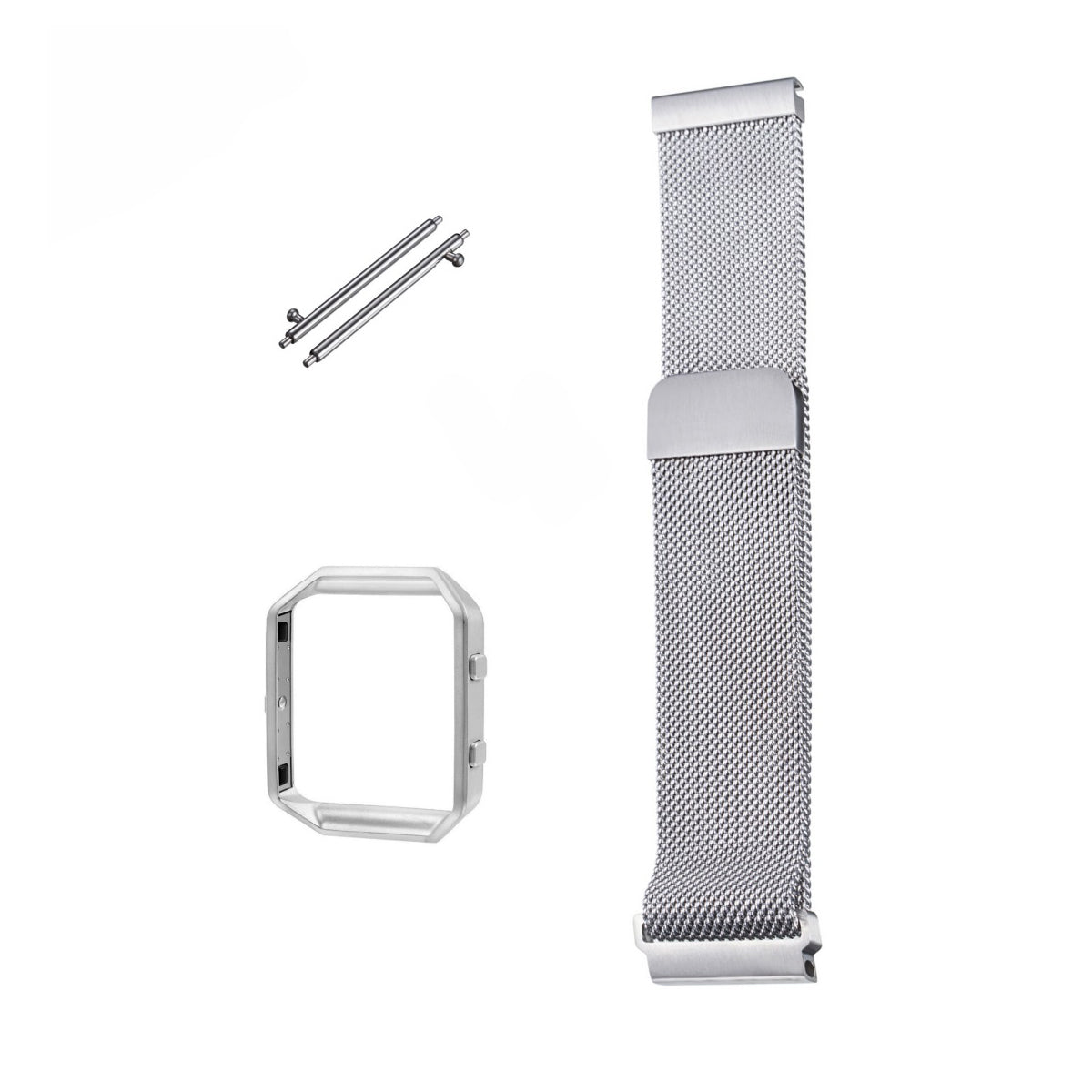 Milanese Fitbit Blaze Band Replacement Magnetic Lock With Frame Silver Steel