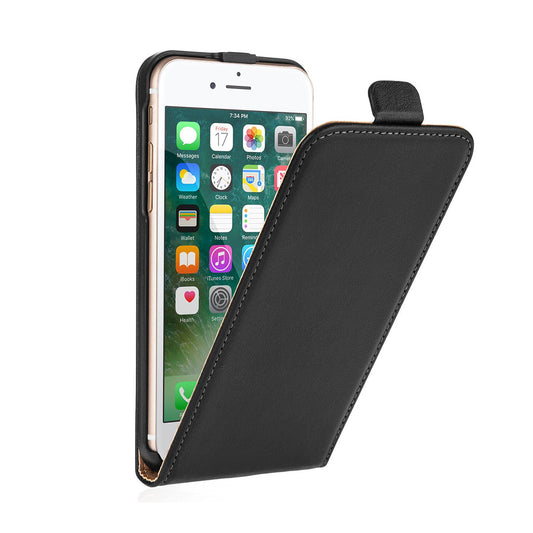Vertical Flip Genuine Leather Cover For Apple iPhone 5/6/7 & Plus