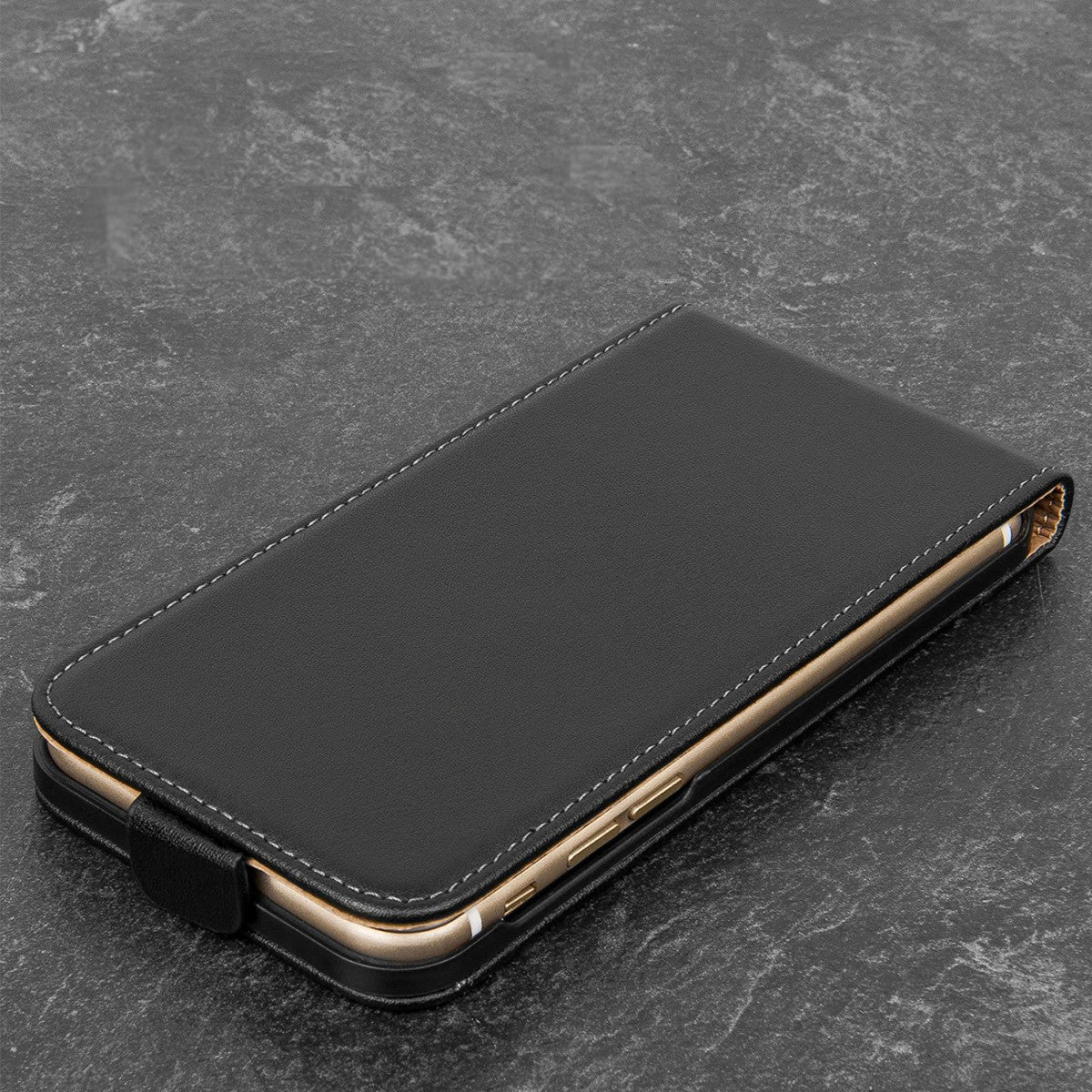Vertical Flip Genuine Leather Cover For Apple iPhone 5/6/7 & Plus