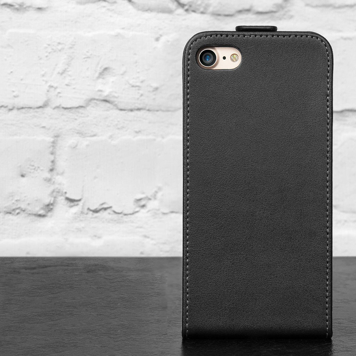Vertical Flip Genuine Leather Cover For Apple iPhone 5/6/7 & Plus