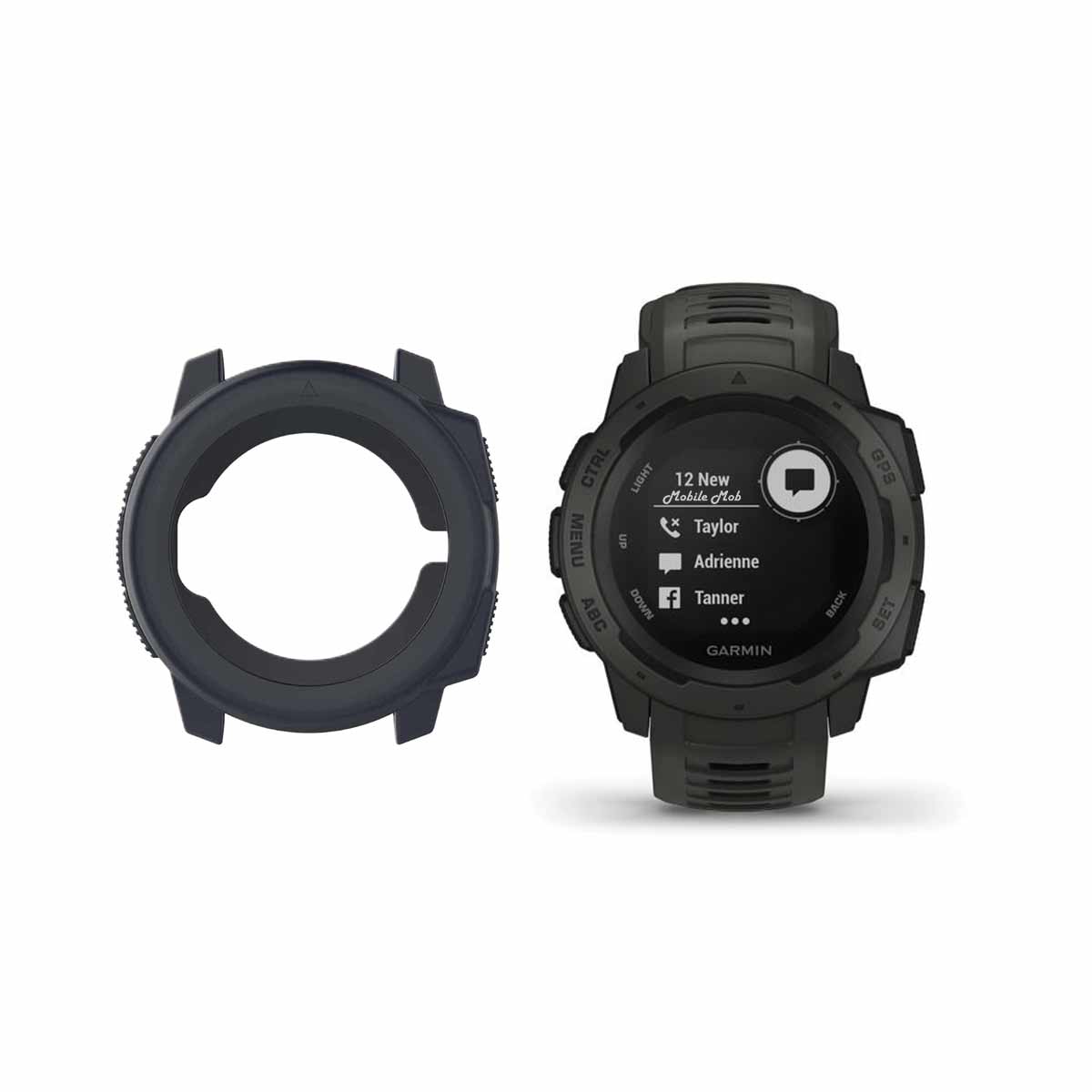 Rugged Garmin Instinct Protective Cover Case Navy Blue