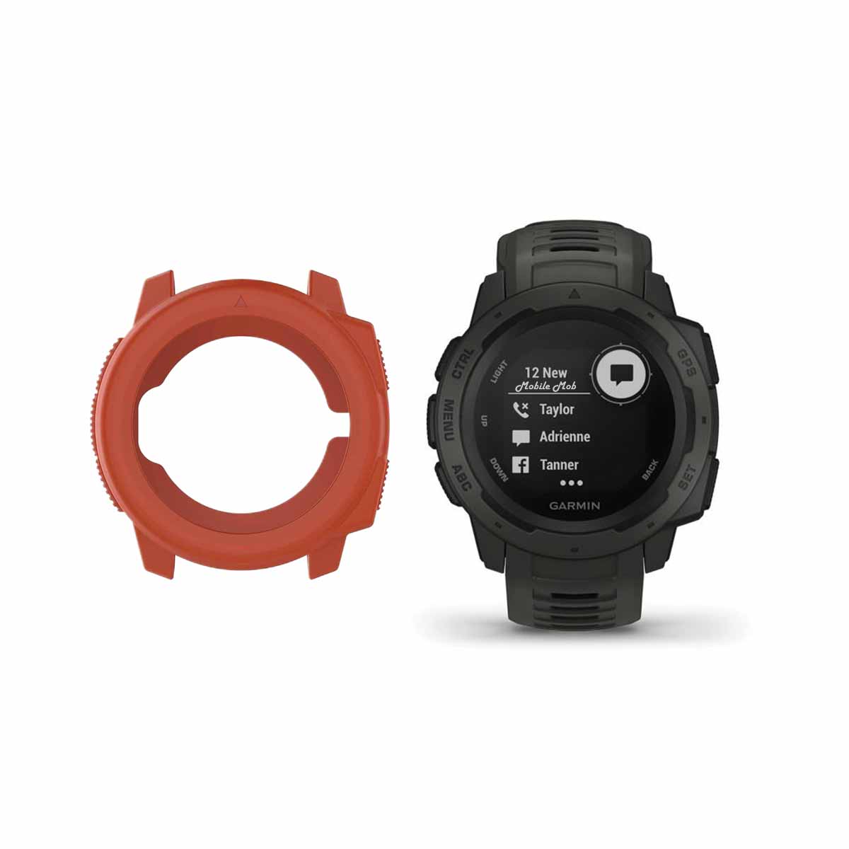 Rugged Garmin Instinct Protective Cover Case Red