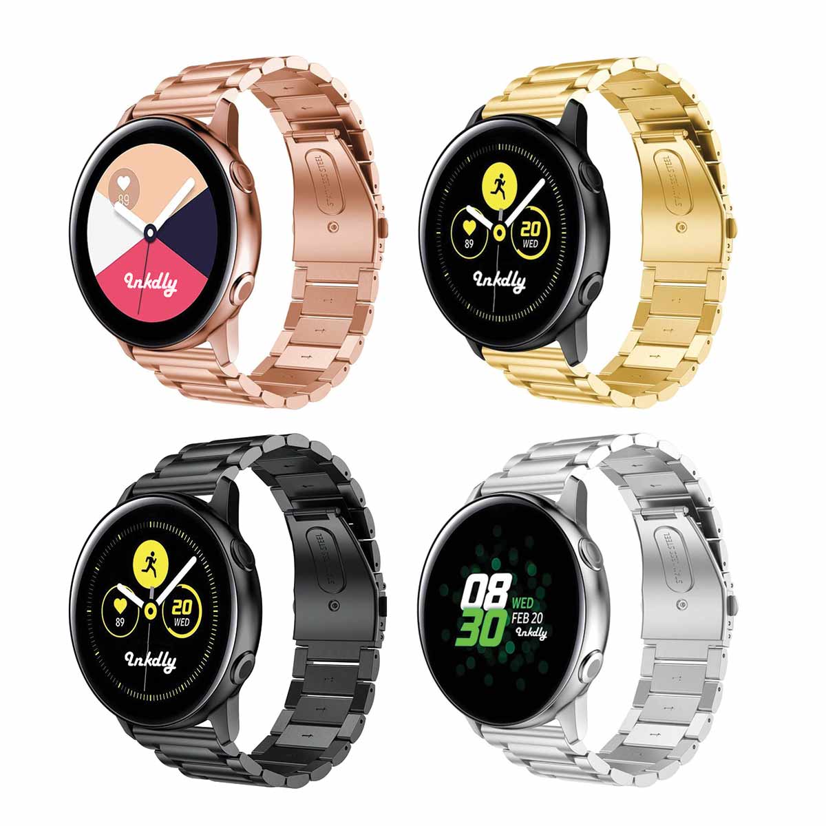 Boss Samsung Galaxy Active & Active 2 Watch Band Stainless Link