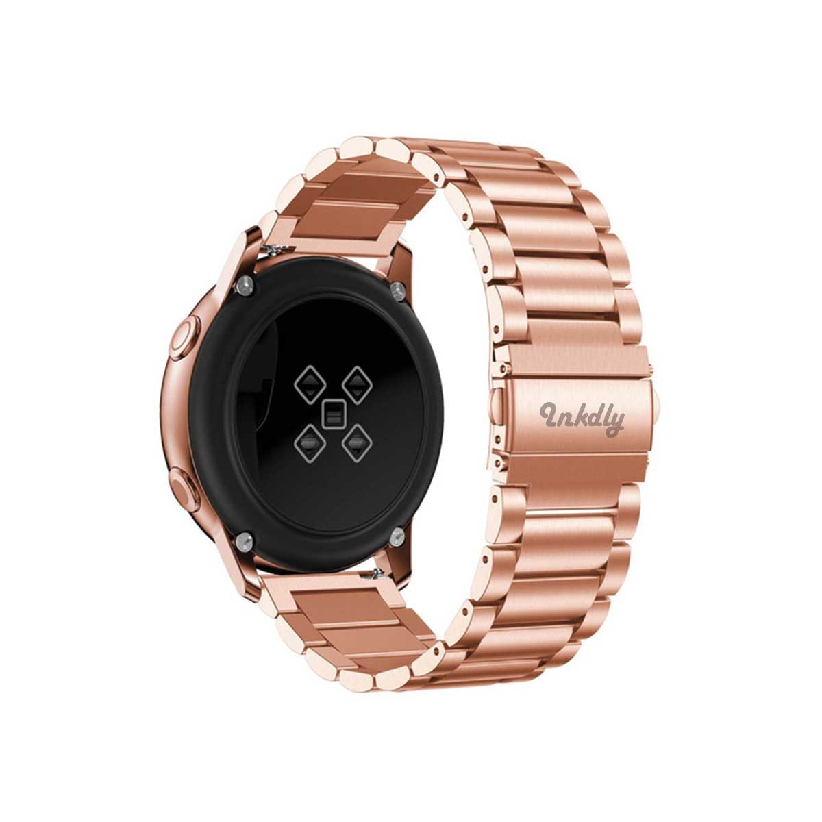 Boss Samsung Galaxy Active & Active 2 Watch Band Stainless Link Traditional Rose Gold