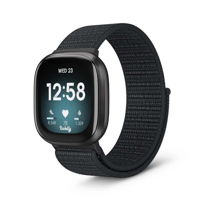 Sports Loop Fitbit Versa 3 & Sense Band Replacement Strap Dark Black  