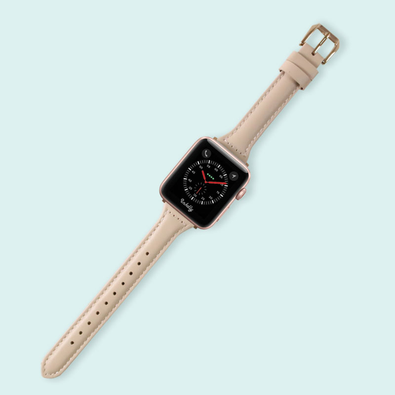 Abbie Leather Apple Watch Series 3 Bands Replacement 38mm Apricot + Rose Gold