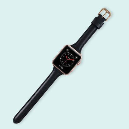 Abbie Leather Apple Watch Series 3 Bands Replacement 38mm Black + Rose Gold