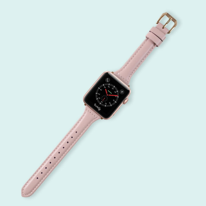 Abbie Leather Apple Watch Series 3 Bands Replacement 38mm Rose Pink + Rose Gold