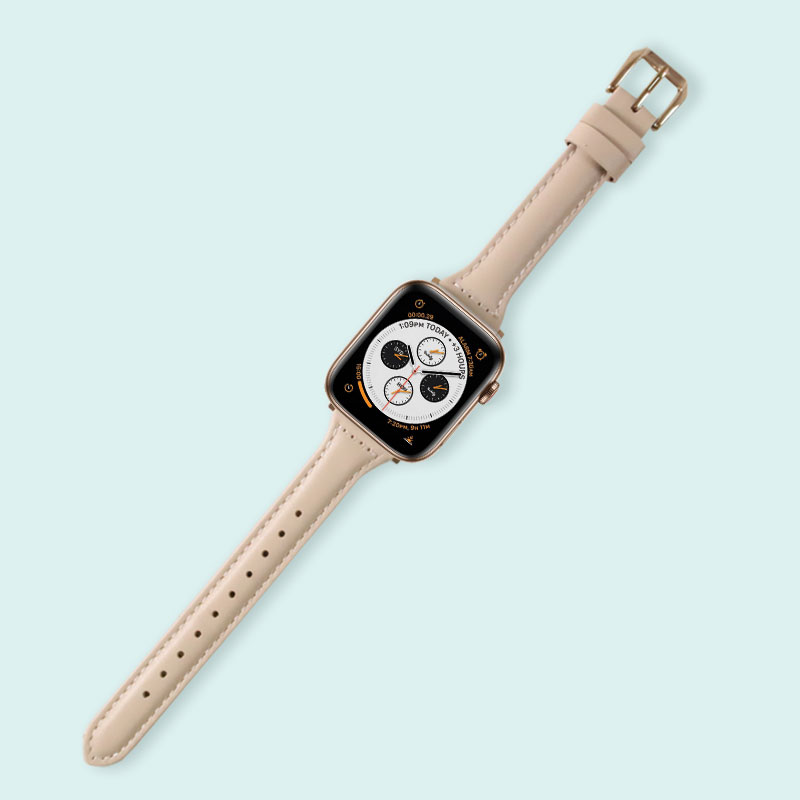 Abbie Leather Apple Watch Series 4 Bands Replacement 40mm Apricot + Rose Gold