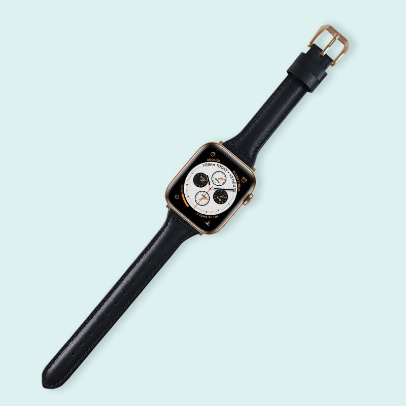 Abbie Leather Apple Watch Series 4 Bands Replacement 40mm Black + Rose Gold