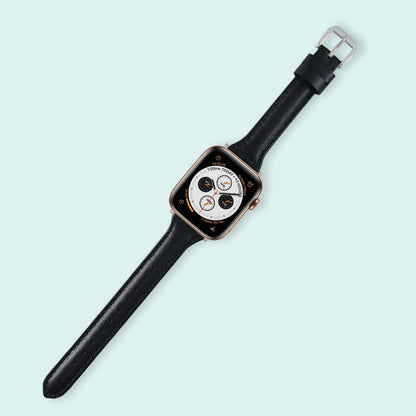 Abbie Leather Apple Watch Series 4 Bands Replacement 40mm Black + Silver