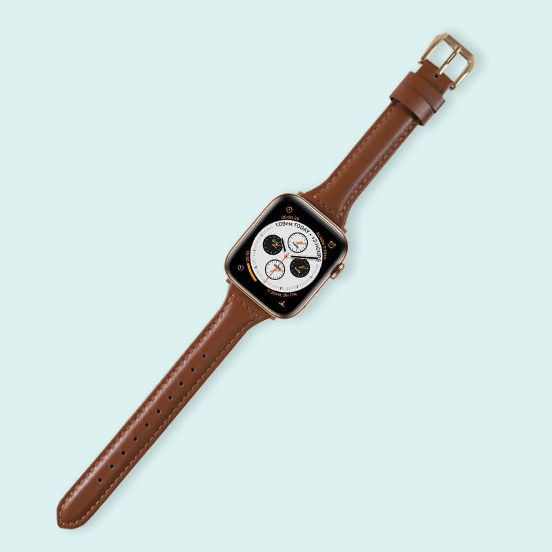Abbie Leather Apple Watch Series 4 Bands Replacement 40mm Brown + Rose Gold