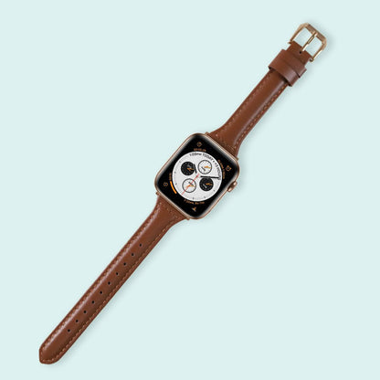 Abbie Leather Apple Watch Series 4 Bands Replacement 40mm Brown + Rose Gold