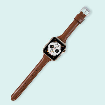 Abbie Leather Apple Watch Series 4 Bands Replacement 40mm Brown + Silver