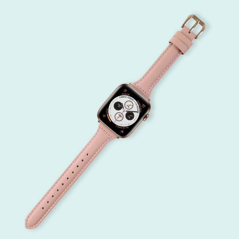 Abbie Leather Apple Watch Series 4 Bands Replacement 40mm Cherry Pink + Rose Gold