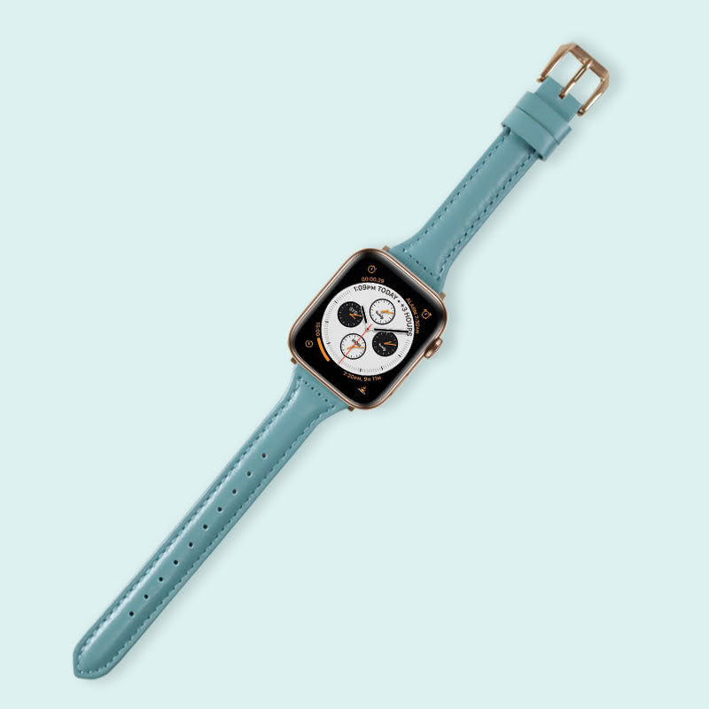 Abbie Leather Apple Watch Series 4 Bands Replacement 40mm Light Blue + Rose Gold