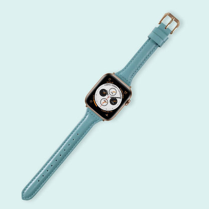 Abbie Leather Apple Watch Series 4 Bands Replacement 40mm Light Blue + Rose Gold