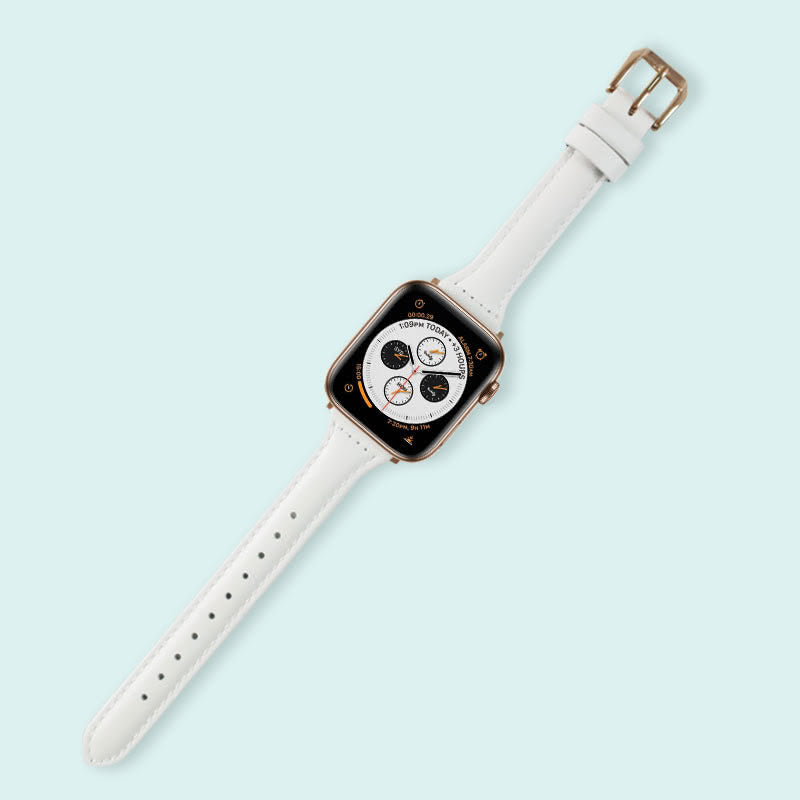 Abbie Leather Apple Watch Series 4 Bands Replacement 40mm White + Rose Gold
