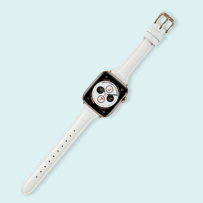 Abbie Leather Apple Watch Series 4 Bands Replacement 40mm White + Rose Gold