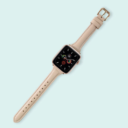 Abbie Leather Apple Watch Series 5 Bands Replacement 40mm Apricot + Rose Gold
