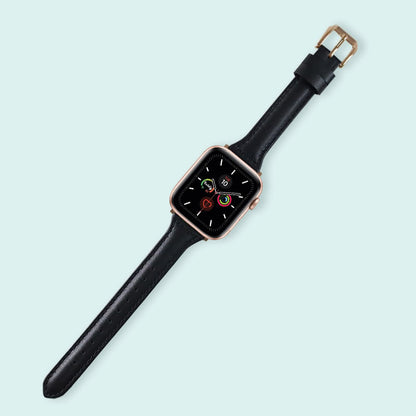 Abbie Leather Apple Watch Series 5 Bands Replacement 40mm Black + Rose Gold