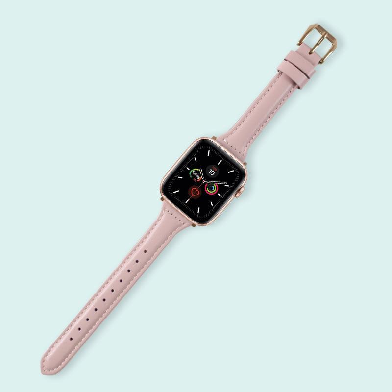 Abbie Leather Apple Watch Series 5 Bands Replacement 40mm Rose Pink + Rose Gold