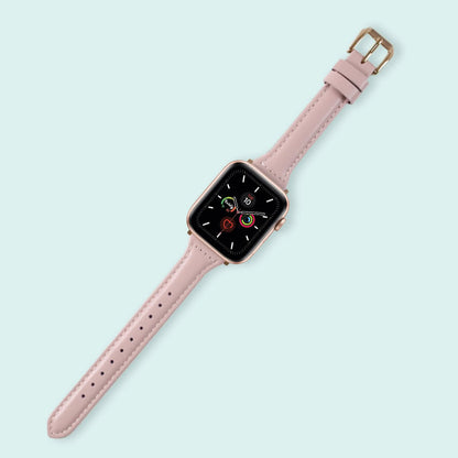 Abbie Leather Apple Watch Series 5 Bands Replacement 40mm Rose Pink + Rose Gold