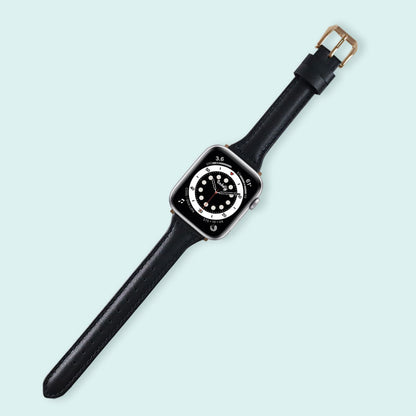 Abbie Leather Apple Watch Series 6 Bands Replacement 40mm Black + Rose Gold