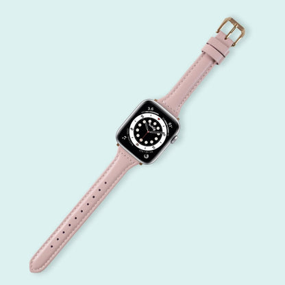 Abbie Leather Apple Watch Series 6 Bands Replacement 40mm Rose Pink + Rose Gold