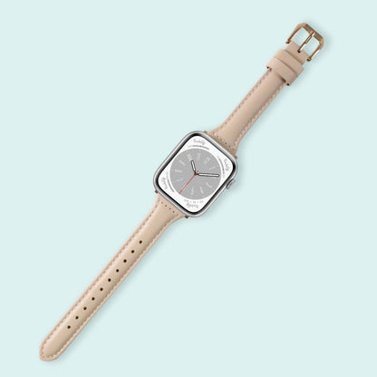 Abbie Leather Apple Watch Series 8 Bands Replacement 41mm Apricot + Rose Gold