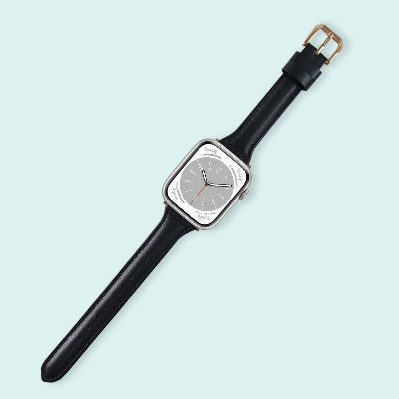 Abbie Leather Apple Watch Series 8 Bands Replacement 41mm Black + Rose Gold