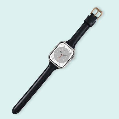 Abbie Leather Apple Watch Series 8 Bands Replacement 41mm Black + Rose Gold