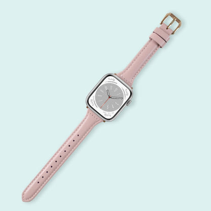 Abbie Leather Apple Watch Series 8 Bands Replacement 41mm Rose Pink + Rose Gold