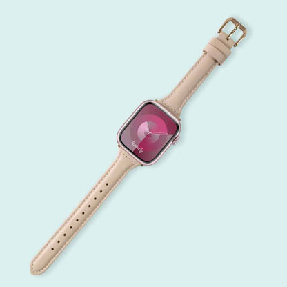 Abbie Leather Apple Watch Series 9 Bands Replacement 41mm Apricot + Rose Gold